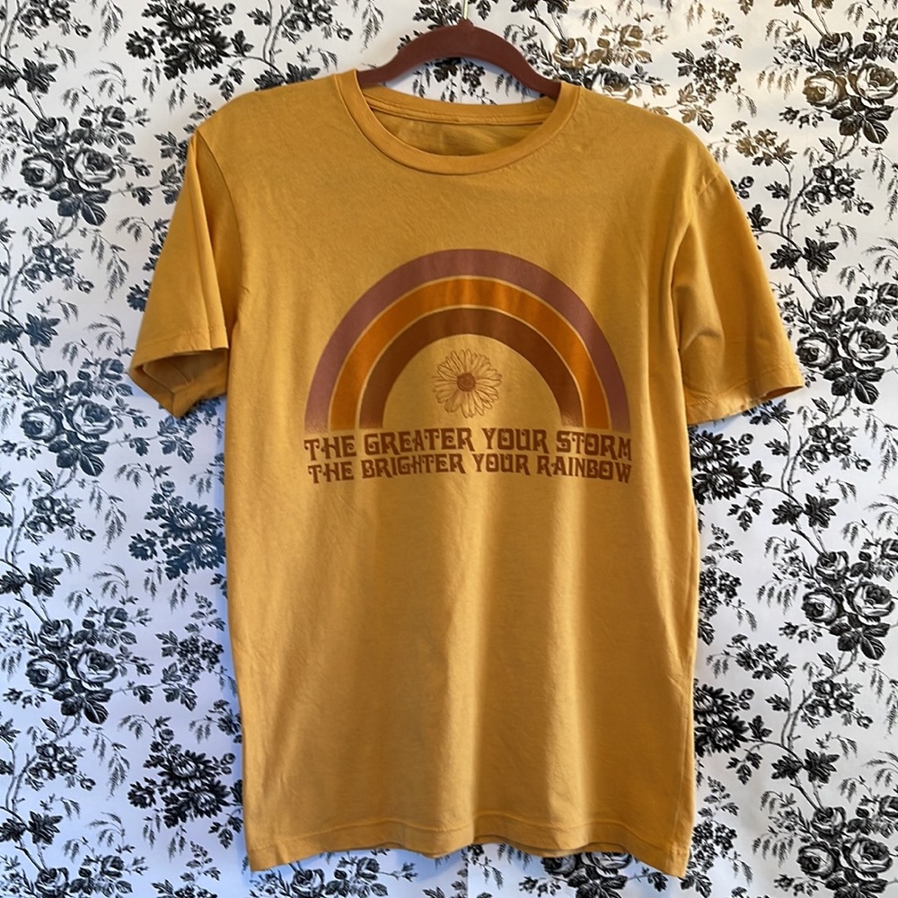 LIFE CLOTHING CO. Orange , rainbow graphic tee
